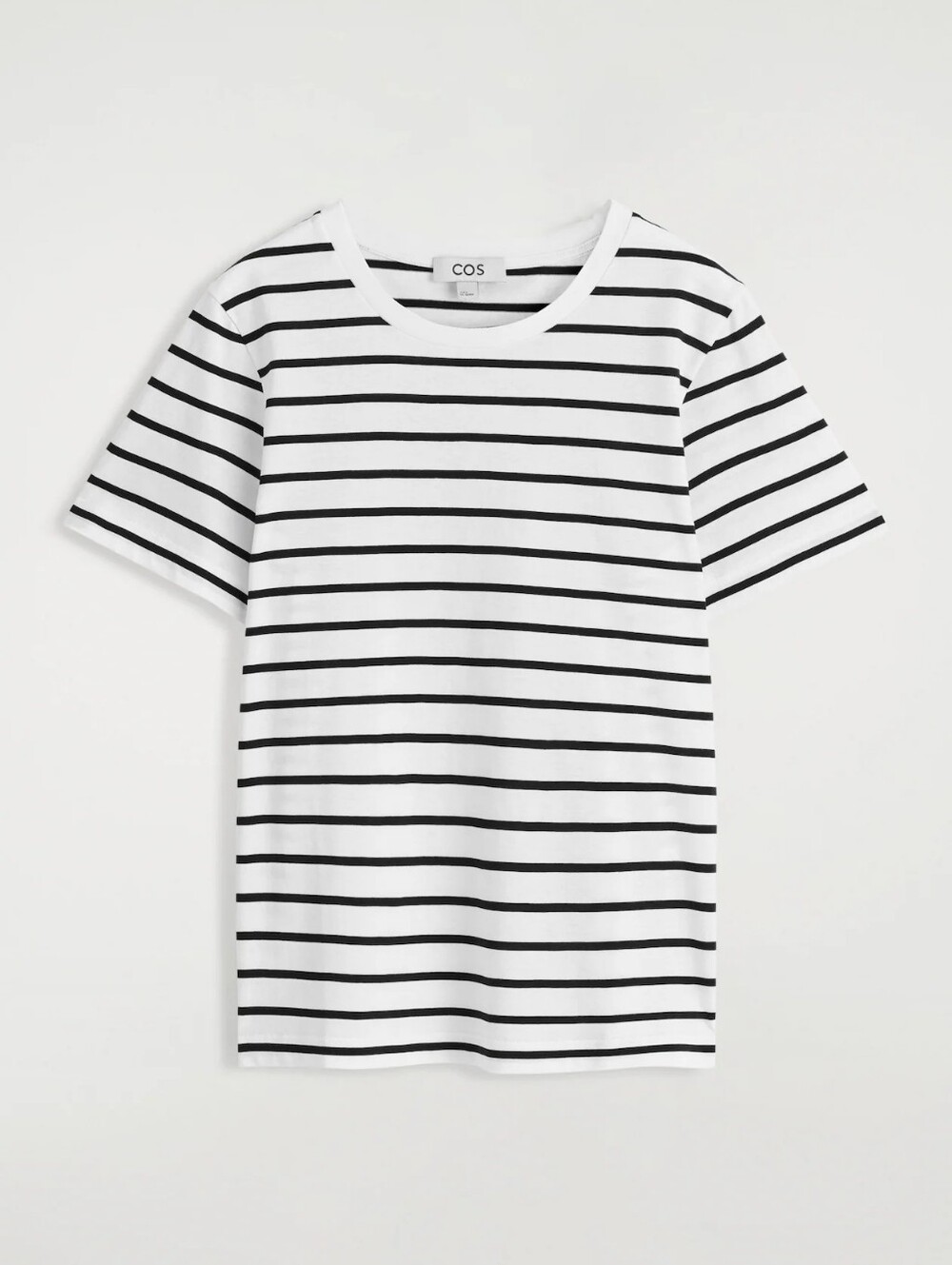 Cos Crew-Neck Cotton T-Shirt L Large White Striped